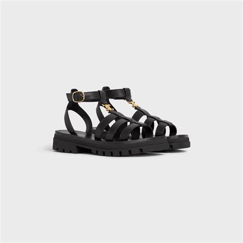 celine black sandal|celine chunky sandals.